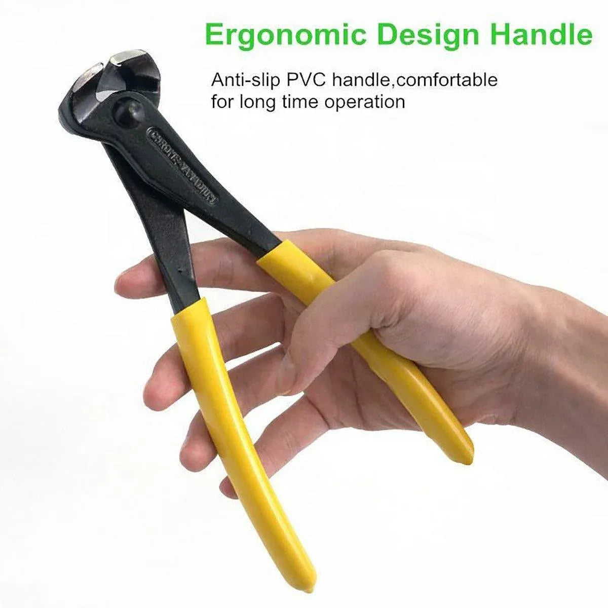 Nail Puller Nail Remover Tool Cutting Pliers Carpenter Tools End Cutting Pliers - 8 inch V528-NAIL-PLIER-8-YELLOW-146164