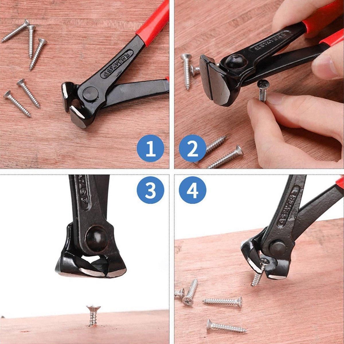 Nail Puller Nail Remover Tool Cutting Pliers Carpenter Tools End Cutting Pliers - 8 inch V528-NAIL-PLIER-8-YELLOW-146164