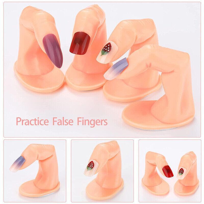 5PCS Model Fake Display Hand Nail Art Practice Finger For Training Manicure V528-NAILART-5PCS-714851