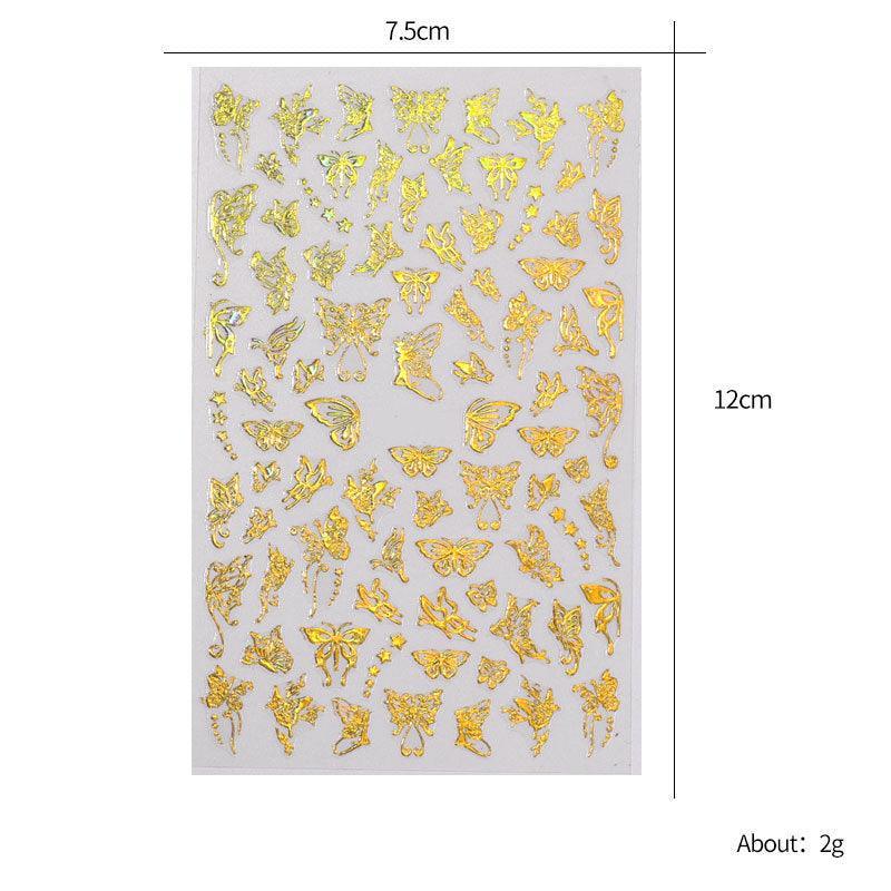 3D Nail Butterfly Design Sticker Decor Decal Holographic Laser Nail Art Sticker - Gold L-02 V528-NAILBUTTERFLY-GOLDL02-524816