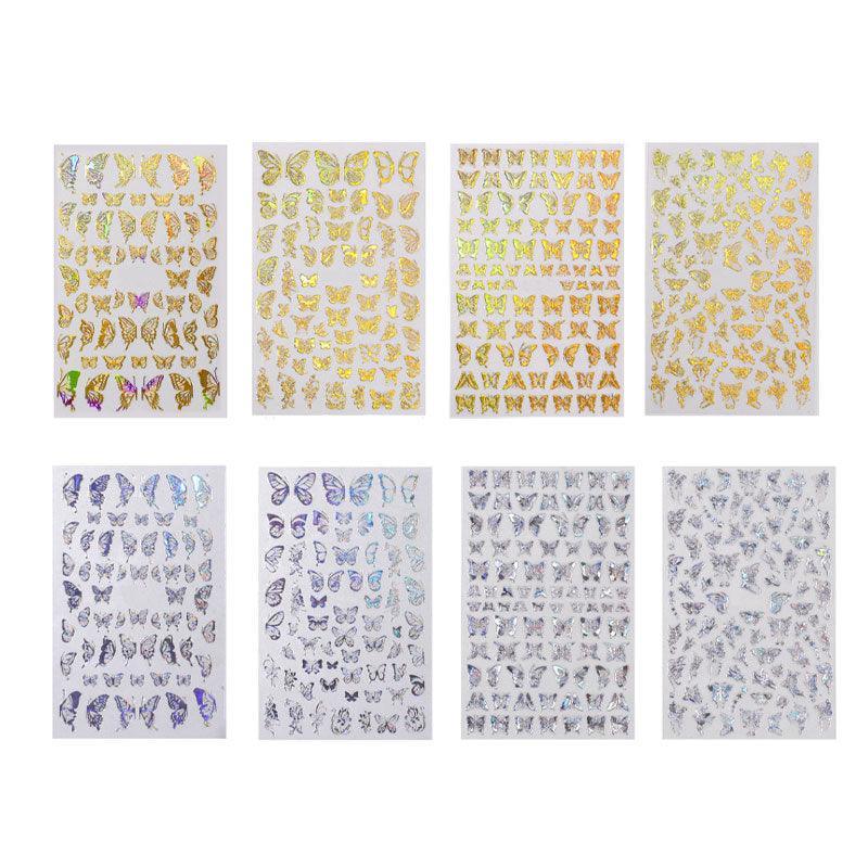 3D Nail Butterfly Design Sticker Decor Decal Holographic Laser Nail Art Sticker - Gold L-03 V528-NAILBUTTERFLY-GOLDL03-817809