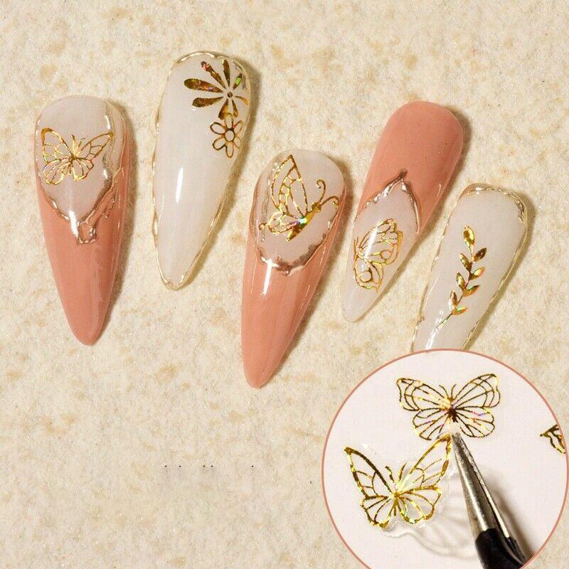 3D Nail Butterfly Design Sticker Decor Decal Holographic Laser Nail Art Sticker - Gold L-03 V528-NAILBUTTERFLY-GOLDL03-817809