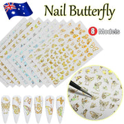 3D Nail Butterfly Design Sticker Decor Decal Holographic Laser Nail Art Sticker - Silver L-04 V528-NAILBUTTERFLY-SILVERL04-534752