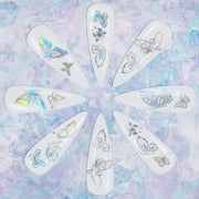 3D Nail Butterfly Design Sticker Decor Decal Holographic Laser Nail Art Sticker - Silver L-04 V528-NAILBUTTERFLY-SILVERL04-534752