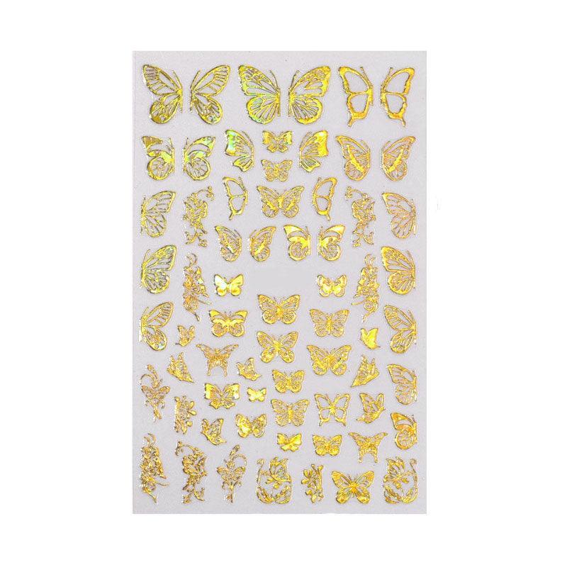 3D Nail Butterfly Design Sticker Decor Decal Holographic Laser Nail Art Sticker - Silver L-04 V528-NAILBUTTERFLY-SILVERL04-534752