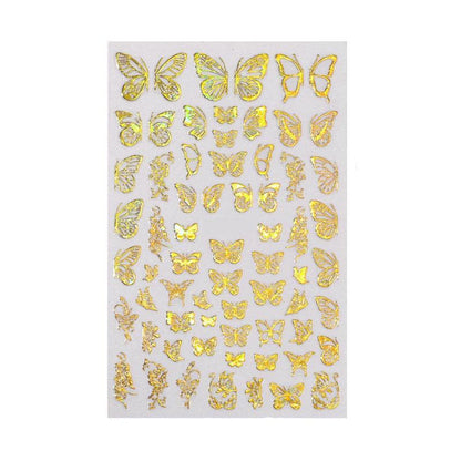3D Nail Butterfly Design Sticker Decor Decal Holographic Laser Nail Art Sticker - Silver L-04 V528-NAILBUTTERFLY-SILVERL04-534752