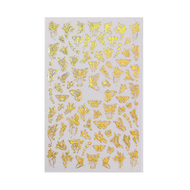 3D Nail Butterfly Design Sticker Decor Decal Holographic Laser Nail Art Sticker - Silver L-04 V528-NAILBUTTERFLY-SILVERL04-534752