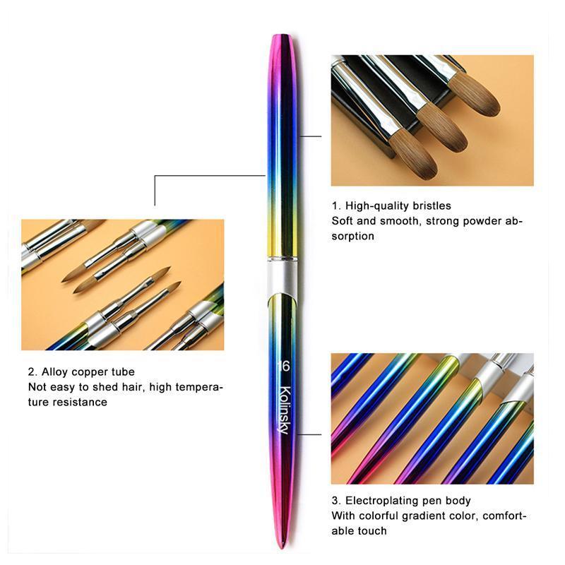 Kolinsky Acrylic Nail Art Brush Manicure Powder Professional Tools Size 2-18 - 2# V528-NAILENHANCEMENTCRYSTALPEN-2-194143