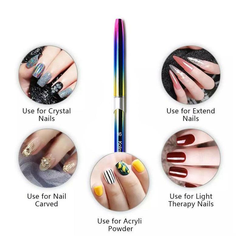Kolinsky Acrylic Nail Art Brush Manicure Powder Professional Tools Size 2-18 - 2# V528-NAILENHANCEMENTCRYSTALPEN-2-194143