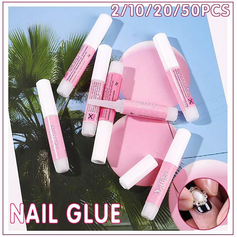 Nail Glue Adhesive 2g for Fake Nails Tips Acrylic Nail Art Strong Bond 2 to 50PCS - 50PCS V528-NAILGLUE-50PCS-7575463