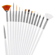 Nail Art Design Brushes Dotting Pen Tool Set Painting Uv Gel Drawing Brush 15Pcs - Black V528-NAILPEN-BLACK-82617