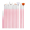 Nail Art Design Brushes Dotting Pen Tool Set Painting Uv Gel Drawing Brush 15Pcs - Pink V528-NAILPEN-PINK-24461
