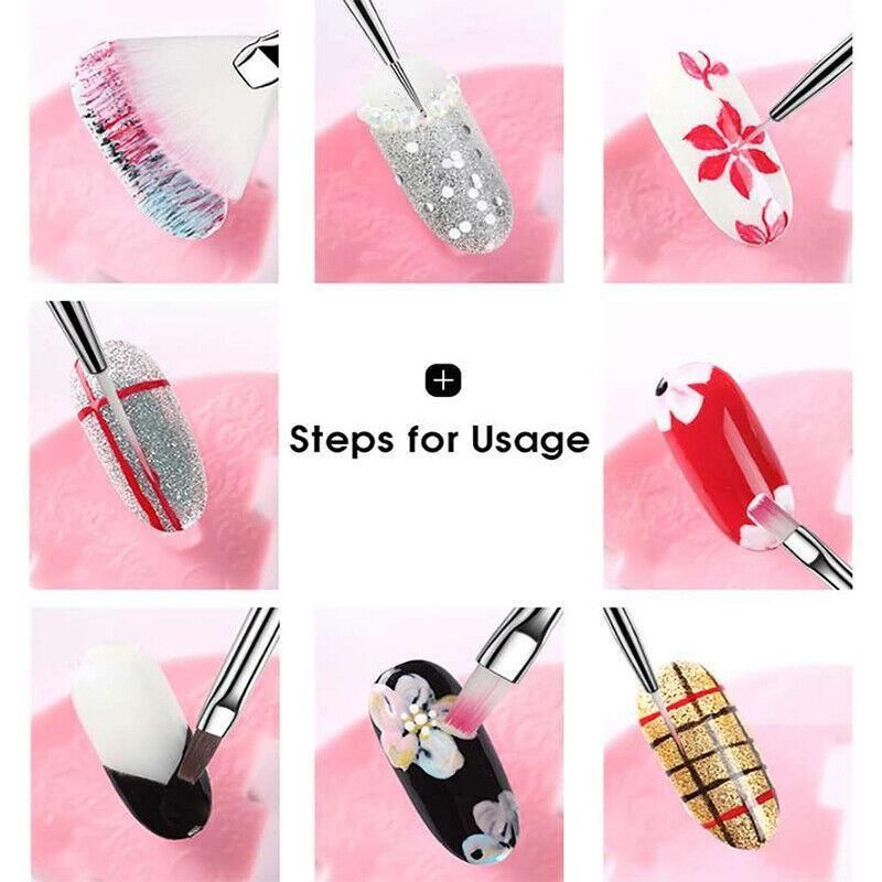 Nail Art Design Brushes Dotting Pen Tool Set Painting Uv Gel Drawing Brush 15Pcs - Pink V528-NAILPEN-PINK-24461