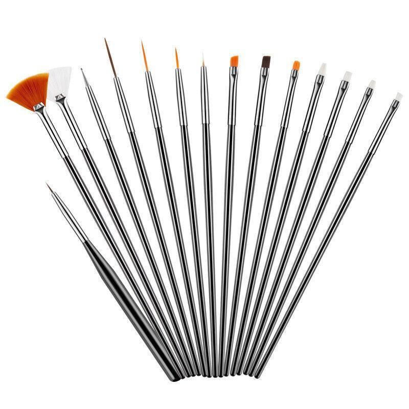 Nail Art Design Brushes Dotting Pen Tool Set Painting Uv Gel Drawing Brush 15Pcs - White V528-NAILPEN-WHITE-22857