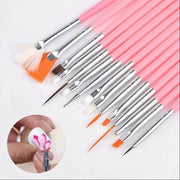 Nail Art Design Brushes Dotting Pen Tool Set Painting Uv Gel Drawing Brush 15Pcs - White V528-NAILPEN-WHITE-22857