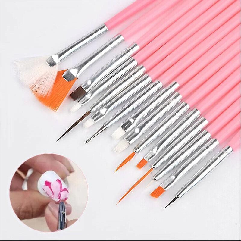 Nail Art Design Brushes Dotting Pen Tool Set Painting Uv Gel Drawing Brush 15Pcs - White V528-NAILPEN-WHITE-22857