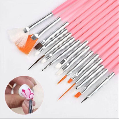 Nail Art Design Brushes Dotting Pen Tool Set Painting Uv Gel Drawing Brush 15Pcs - White V528-NAILPEN-WHITE-22857