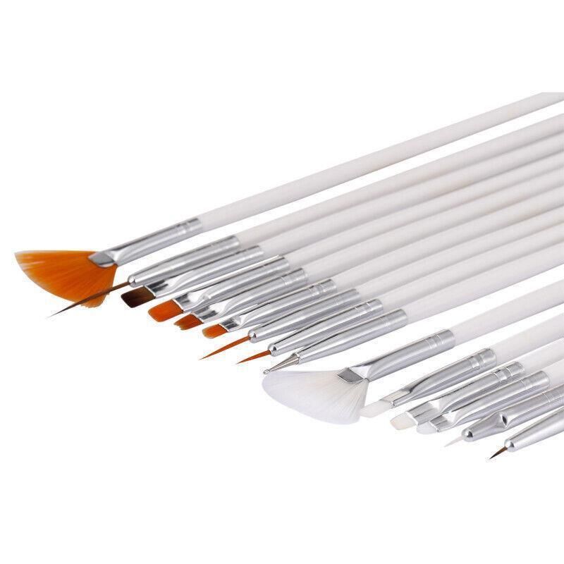 Nail Art Design Brushes Dotting Pen Tool Set Painting Uv Gel Drawing Brush 15Pcs - White V528-NAILPEN-WHITE-22857