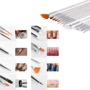Nail Art Design Brushes Dotting Pen Tool Set Painting Uv Gel Drawing Brush 15Pcs - White V528-NAILPEN-WHITE-22857