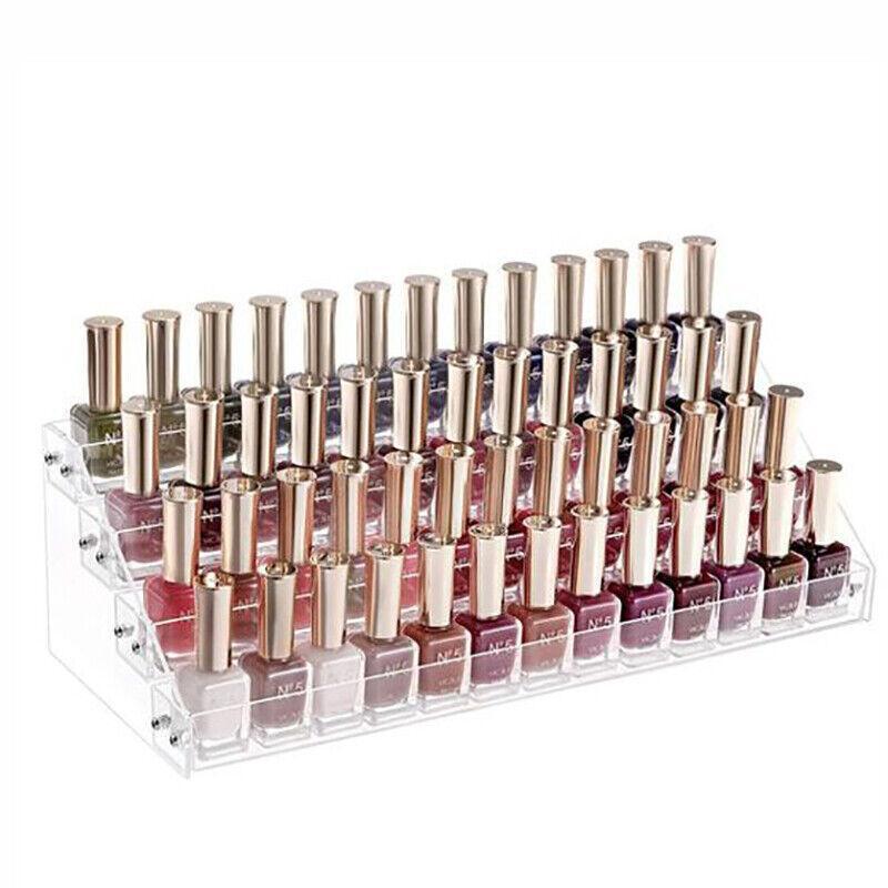 Nail Polish Storage Rack with 4 to 6 Tiers Acrylic Display Stand for Makeup and Lipstick - 5Tiers V528-NAILPOLISHRACK-5TIER-339567