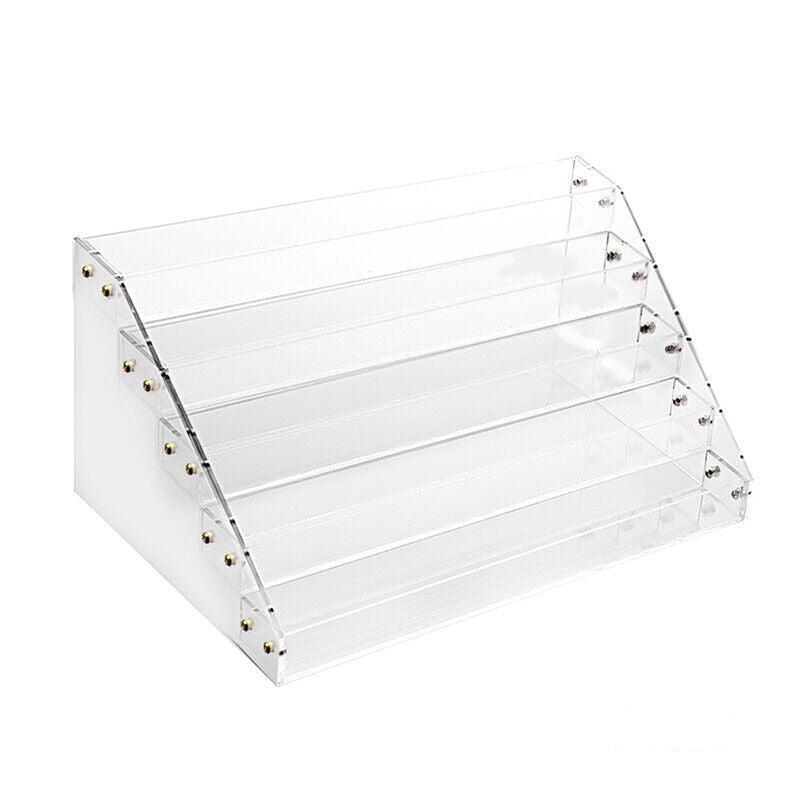 Nail Polish Storage Rack with 4 to 6 Tiers Acrylic Display Stand for Makeup and Lipstick - 5Tiers V528-NAILPOLISHRACK-5TIER-339567