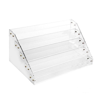Nail Polish Storage Rack with 4 to 6 Tiers Acrylic Display Stand for Makeup and Lipstick - 5Tiers V528-NAILPOLISHRACK-5TIER-339567
