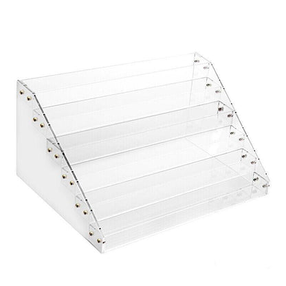 Nail Polish Storage Rack with 4 to 6 Tiers Acrylic Display Stand for Makeup and Lipstick - 5Tiers V528-NAILPOLISHRACK-5TIER-339567