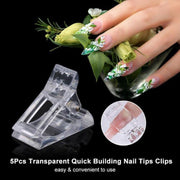 5-50Pcs Nail Tips Clip Clamps For Poly Gel Quick Building Extension Builder Tool - 5PCS V528-NAILPROLONGCLIP-5PCS-54651