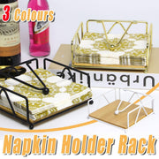 Steel Napkin Holder Serviette Rack Organiser Kitchen Serving Bar 3 Colours - Gold V528-NAPKIN-HOLDER-GOLD-586647
