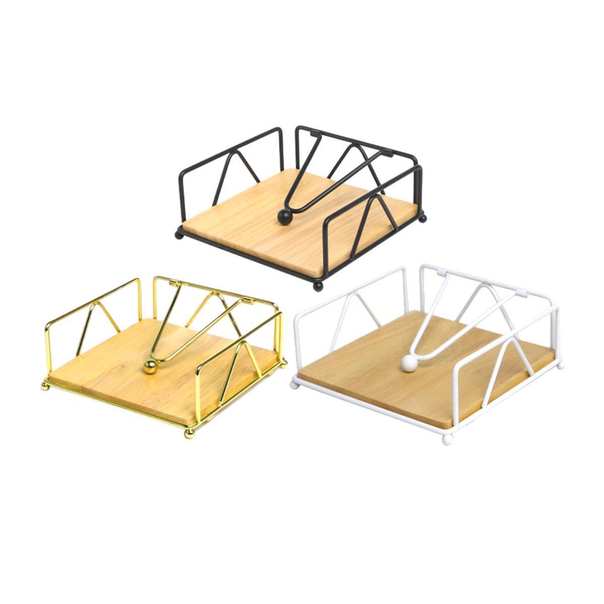 Steel Napkin Holder Serviette Rack Organiser Kitchen Serving Bar 3 Colours - Gold V528-NAPKIN-HOLDER-GOLD-586647