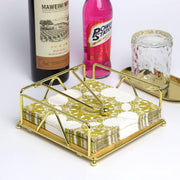 Steel Napkin Holder Serviette Rack Organiser Kitchen Serving Bar 3 Colours - Gold V528-NAPKIN-HOLDER-GOLD-586647