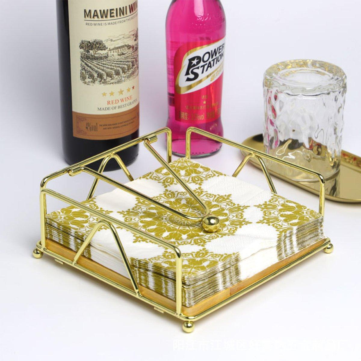 Steel Napkin Holder Serviette Rack Organiser Kitchen Serving Bar 3 Colours - Gold V528-NAPKIN-HOLDER-GOLD-586647