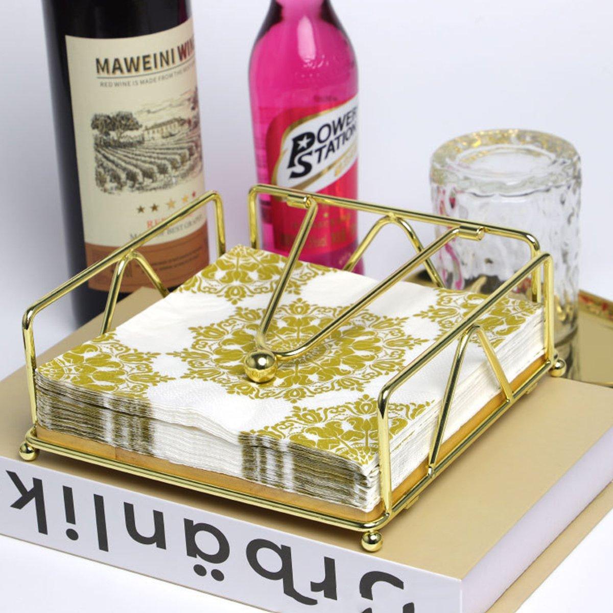 Steel Napkin Holder Serviette Rack Organiser Kitchen Serving Bar 3 Colours - Gold V528-NAPKIN-HOLDER-GOLD-586647