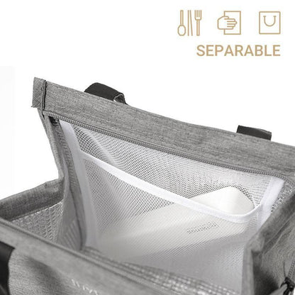 M Size Lunch Bag Thermal Insulated Box Bento Pouch Food Tote Work School Picnic - Navy V528-NAVY-M-222574