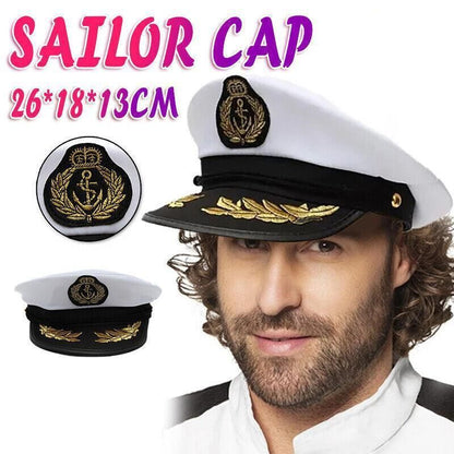 Sailor Cap Boat Captain Hat For Navy Skipper Costume Fancy Marine Dress V528-NAVYCAP-22056
