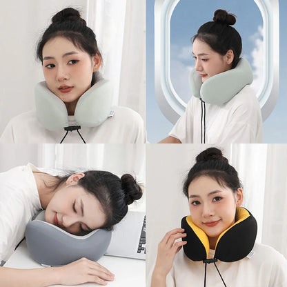 Memory Foam U Shaped Neck Pillow Travel Portable Office Nap Support Pillow - Black V528-NECK-PILLOW-BLACK-586141