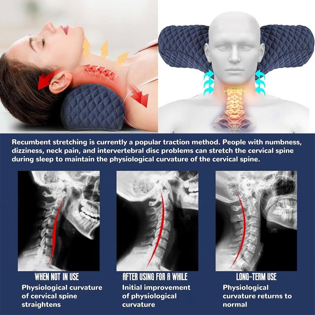 Orthopedic Memory Foam Cervical Neck Pillow for Sleep Support Slow Rebound - Grey V528-NECK-PILLOW-GREY-469013
