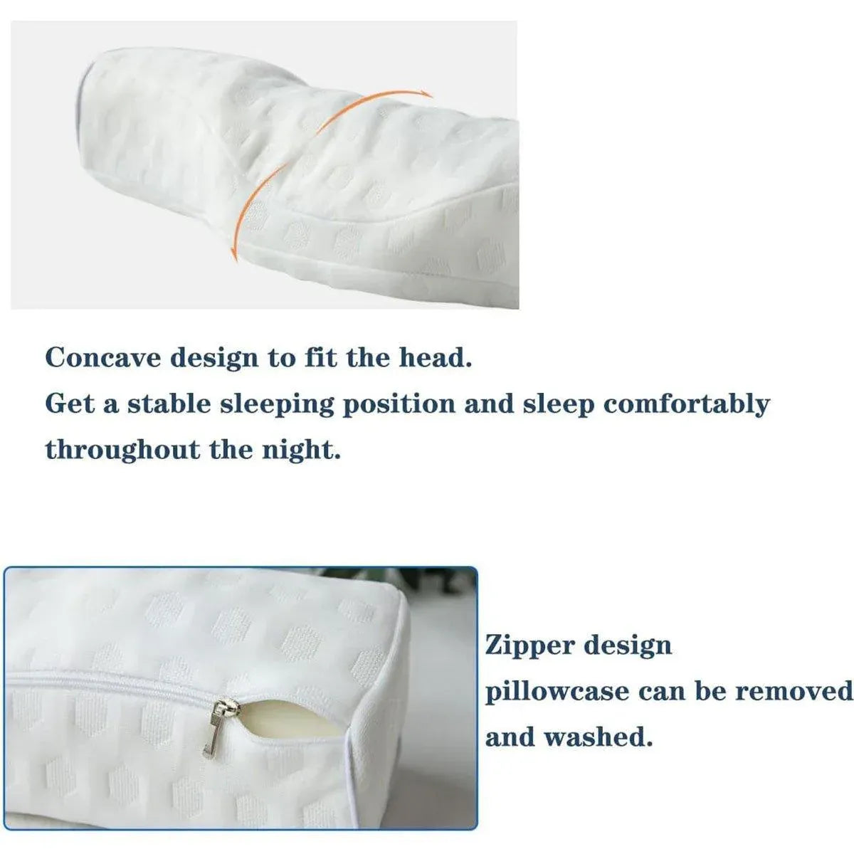 Orthopedic Memory Foam Cervical Neck Pillow for Sleep Support Slow Rebound - Grey V528-NECK-PILLOW-GREY-469013