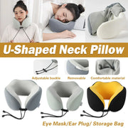Memory Foam U Shaped Neck Pillow Travel Portable Office Nap Support Pillow - Green V528-NECK-PILLOW-LIGHT-GREEN-246037
