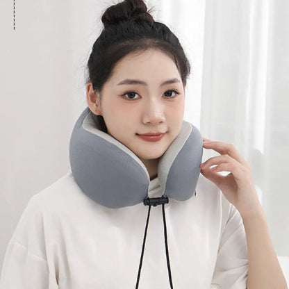 Memory Foam U Shaped Neck Pillow Travel Portable Office Nap Support Pillow - Green V528-NECK-PILLOW-LIGHT-GREEN-246037