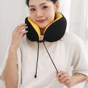 Memory Foam U Shaped Neck Pillow Travel Portable Office Nap Support Pillow - Green V528-NECK-PILLOW-LIGHT-GREEN-246037