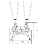 Matching Gamer Controller Necklace for Couples or Friends Pendant Gift Set - Silver and Silver V528-NECKLACEPENDANT-01-682028
