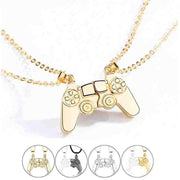 Matching Gamer Controller Necklace for Couples or Friends Pendant Gift Set - Silver and Silver V528-NECKLACEPENDANT-01-682028