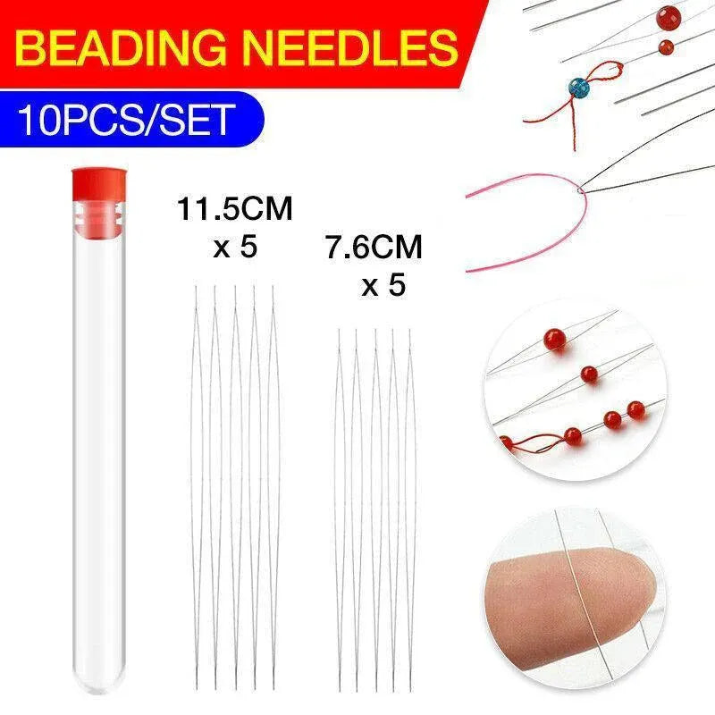 10Pc Big Eye Beading Needles for Jewelry & Bracelet DIY V528-NEEDLE-38823
