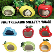 Ceramic Hamster Nest Shelter Landscaping Supplies Small Animal Hideout House - Apple V528-NEST-APPLE-809271