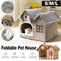 Removable Washable Pet House Four Seasons Cat Enclosed House - Brown-S V528-NEST-BROWN-S-554073