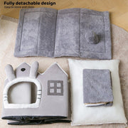 Removable Washable Pet House Four Seasons Cat Enclosed House - Brown-S V528-NEST-BROWN-S-554073
