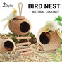 Natural Coconut Bird Nest Cage Pet Parrot Parakeet Safe Hut Feeder Shell Home - Stairs type V528-NEST-S-LT-942575