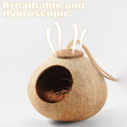 Natural Coconut Bird Nest Cage Pet Parrot Parakeet Safe Hut Feeder Shell Home - Stairs type V528-NEST-S-LT-942575