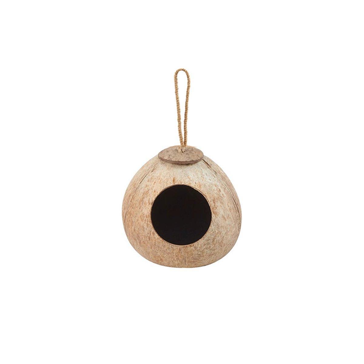 Natural Coconut Bird Nest Cage Pet Parrot Parakeet Safe Hut Feeder Shell Home - Stairs type V528-NEST-S-LT-942575